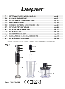 Manual Beper P102FRU150 Blender de mână