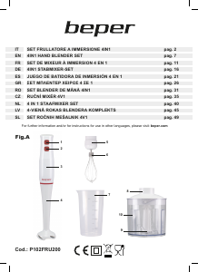 Manual Beper P102FRU200 Hand Blender