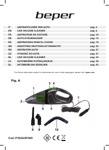 Manual Beper P202ASP400 Handheld Vacuum