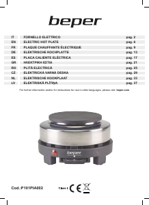 Manual Beper P101PIA002 Plită