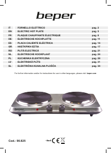 Mode d’emploi Beper 90.825 Table de cuisson