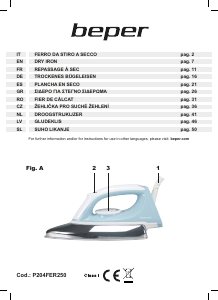 Εγχειρίδιο Beper P204FER250 Σίδερο