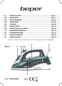 Manuale Beper P204FER003 Ferro da stiro