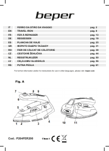 Manuál Beper P204FER200 Žehlička