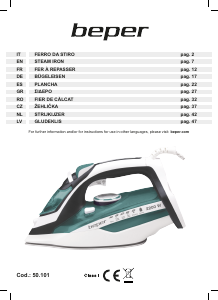 Manuale Beper 50.101 Ferro da stiro