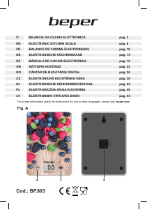 Manual de uso Beper BP.803 Báscula de cocina