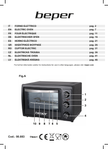 Manuale Beper 90.883 Forno