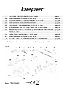 Manuale Beper P202VAL001 Pulitore a vapore