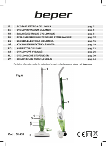 Manual Beper 50.451 Vacuum Cleaner