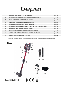 Manual Beper P202ASP100 Vacuum Cleaner