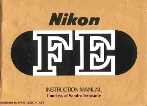 Handleiding Nikon FE Camera