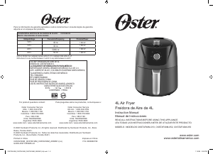 Manual de uso Oster CKSTAF40M Freidora