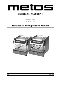 Manual Metos DT2 Espresso Machine