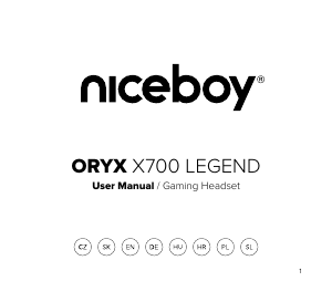 Manual Niceboy ORYX X700 Legend Headset