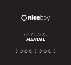 Instrukcja Niceboy ORYX K100 Klawiatura