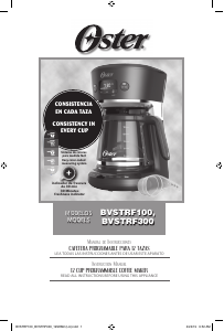 Manual Oster BVSTRF300 Coffee Machine