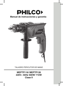Manual de uso Philco MEPTP126 Taladradora de percusión