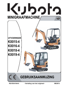 Handleiding Kubota KX015-4 Graafmachine