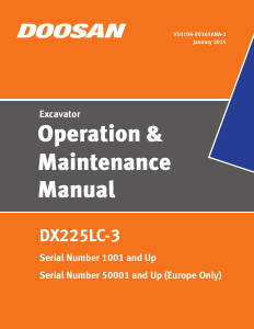 Handleiding Doosan DX225LC-3 Graafmachine