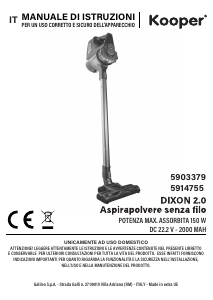 Manual Kooper 5914755 Vacuum Cleaner