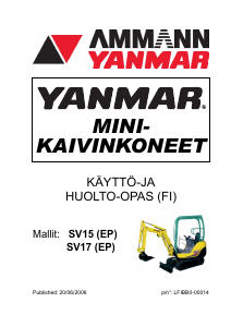 Käyttöohje Yanmar SV15 Kaivinkone