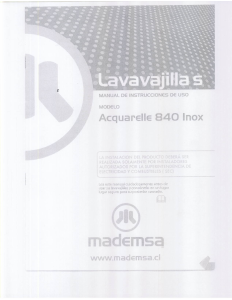 Manual de uso Mademsa Acquarelle 840 Inox Lavavajillas