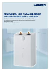 Bedienungsanleitung Kaldewei 805-A Warmwasserspeicher