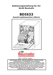 Bedienungsanleitung Baumatic BDI633 Geschirrspüler