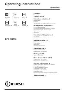 Handleiding Indesit DFG 15M10 EU Vaatwasser