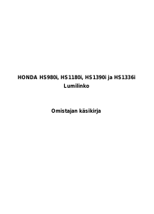 Käyttöohje Honda HS980i Lumilinko