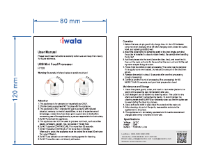 Bedienungsanleitung Iwata FP106 Küchenmaschine