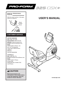 Handleiding Pro-Form 325 CSX+ Hometrainer