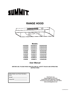 Handleiding Summit H24RW Afzuigkap