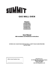 Manual Summit SGWOGD24 Oven