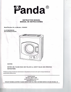 Manual Panda PAN60SF Dryer
