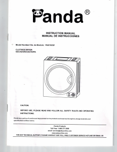 Manual Panda PAN760SF Dryer