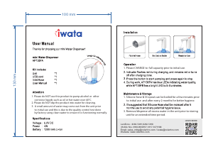 Manual Iwata AP136FA Water Dispenser