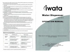 Manual Iwata CM21TWD-3 Water Dispenser