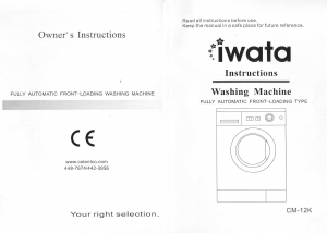Manual Iwata CM-12K Washing Machine