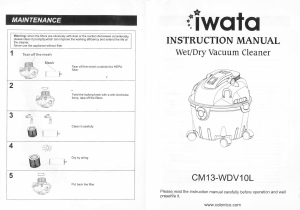 Manual Iwata CM-13WDV10L Vacuum Cleaner