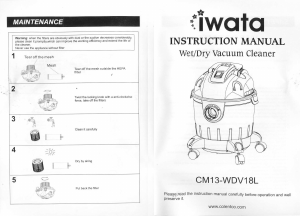 Manual Iwata CM-13WDV18L Vacuum Cleaner