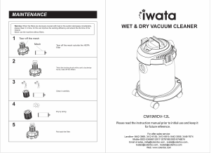 Manual Iwata CM19-WDV12L Vacuum Cleaner