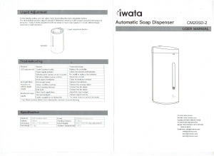 Manual Iwata CM20SD-2 Soap Dispenser