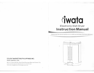Manual Iwata CM17DD-3 Dish Dryer