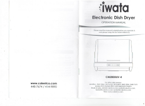 Manual Iwata CM20DDUV-4 Dish Dryer