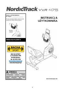 Instrukcja NordicTrack VxR 475 Rower treningowy