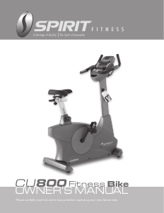 Manual Spirit Fitness CU800 Exercise Bike