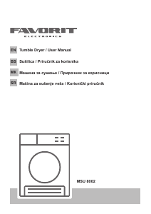 Priručnik Favorit MSU 8002 Stroj za pranje rublja