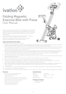 Handleiding Ivation Folding Magnetic Hometrainer