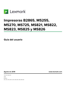 Manual de uso Lexmark MS725dvn Impresora